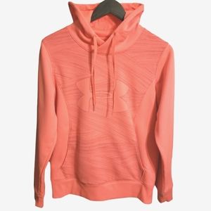 Under Armour Coldgear Storm Semi-fitted Orange Hooded Pullover Size Small